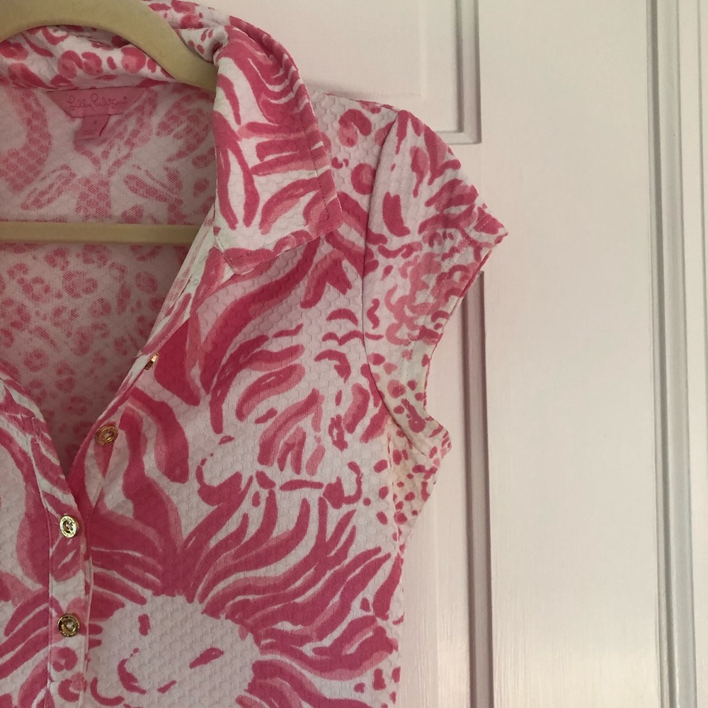 Lilly Pulitzer Pink & White Collared Floral-Print Mini Dress - Picture 6 of 8